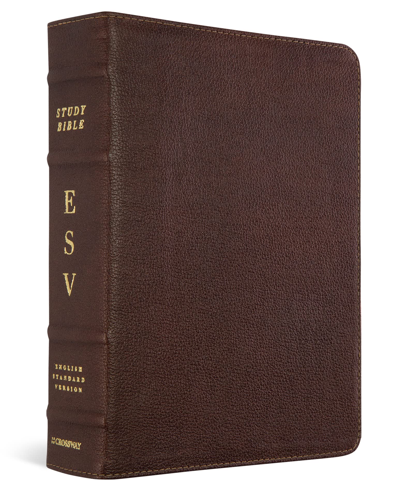 ESV Study Bible - Genuine Cowhide Leather, Deep Brown - Premium Bible for Personal Devotion, Bible Study & Church Services
