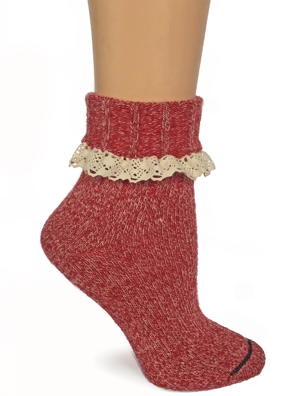 Premium Alpaca Wool Socks for Women - Soft & Warm Warrior Alpaca Socks with Lace Trim - Perfect for Hiking, Winter & Cozy Home Wear