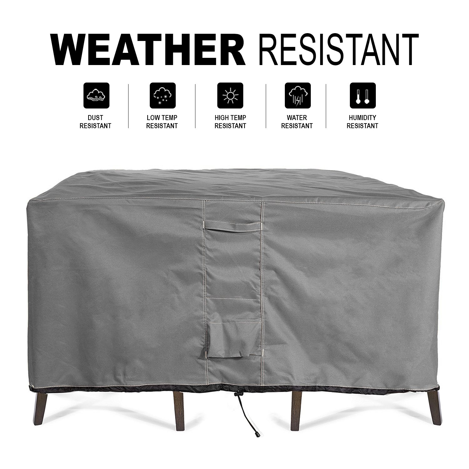KHOMO GEAR - Waterproof Patio Table and Chair Set Cover - Heavy-Duty Outdoor Furniture Protection for All Weather, Extra Large Size - Perfect for Backyard, Garden, and Poolside Use