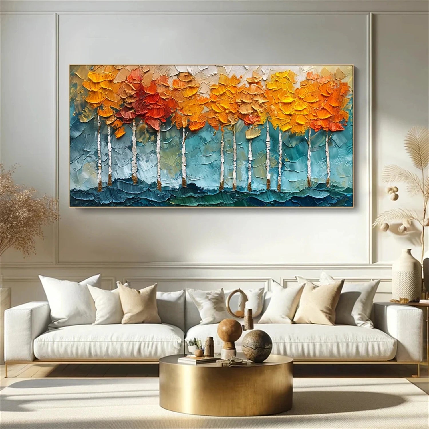 Flower and Tree Painting #FT146 - Handmade Canvas Wall Art for Home Decor, Living Room, Bedroom & Office