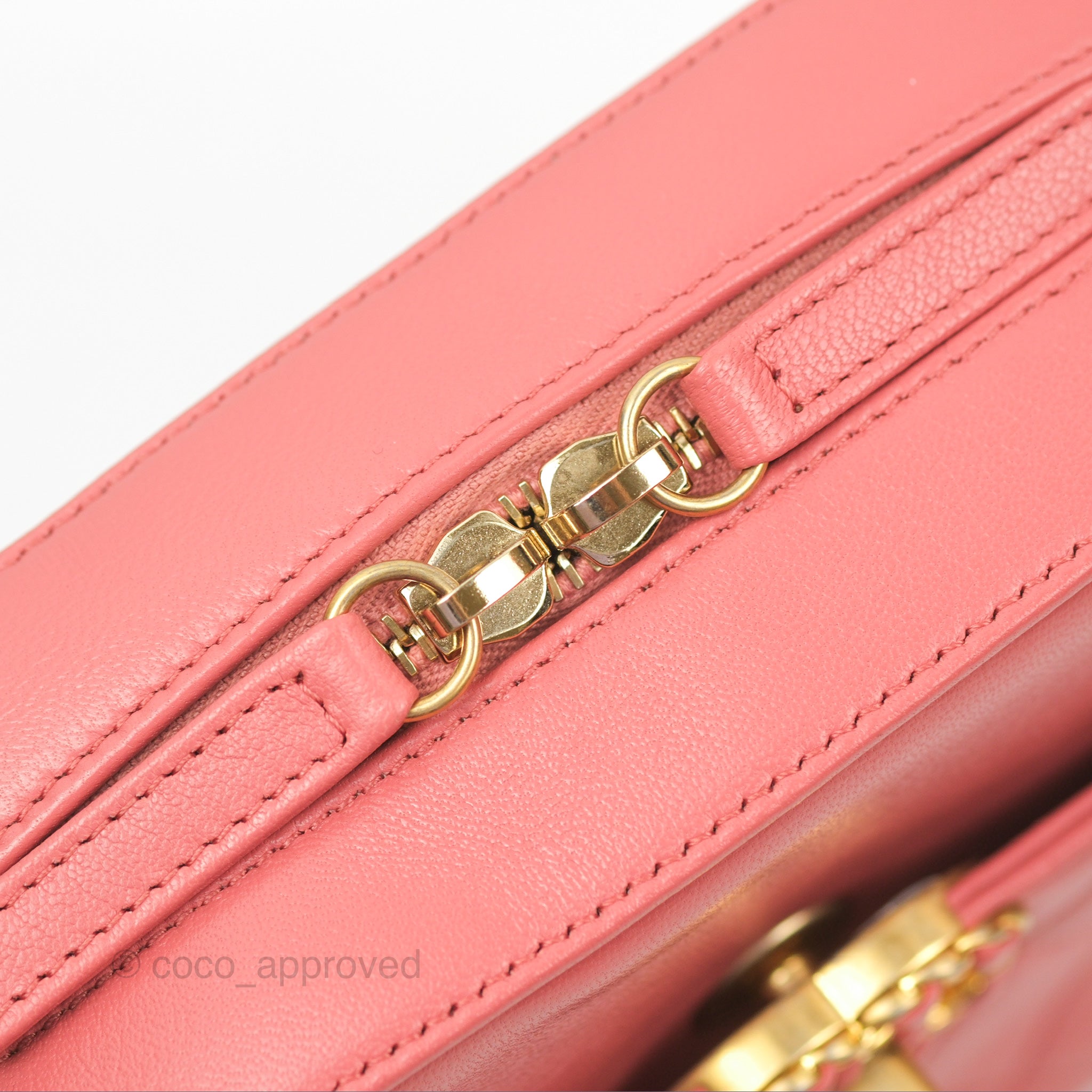 Chanel Pink Goatskin Camera Bag with Aged Gold Chain Strap - Luxury Crossbody Bag for Women, Perfect for Parties & Date Nights