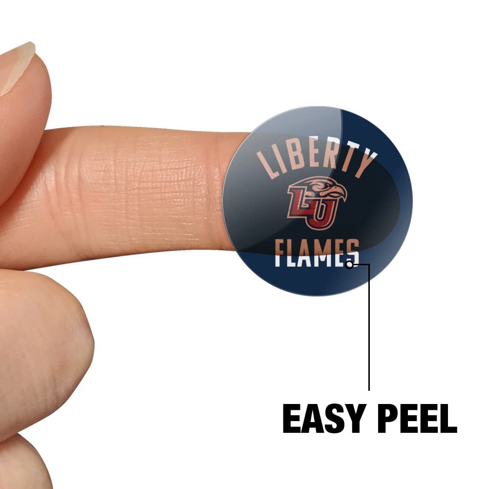 Liberty University Flames Logo 1 Inch Clear Stickers for Planners, Calendars, Scrapbooking & DIY Crafts - Perfect for School Supplies, Bullet Journals & Decorative Projects