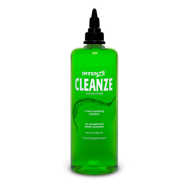Intenze Cleanze Concentrate – 12oz Bottle | Professional Tattoo Ink Remover & Stain Cleaner for Artists | Perfect for Studio & Home Tattoo Aftercare