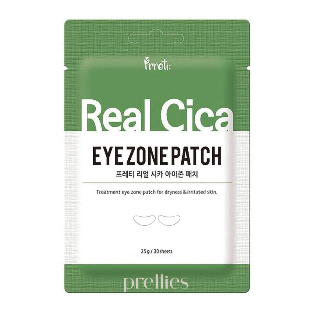 Prreti Real Cica Eye Zone Patch - 30 Sheets Green | Dark Circle & Puffiness Relief | Korean Skincare for Tired Eyes, Morning Routine & Travel Essentials