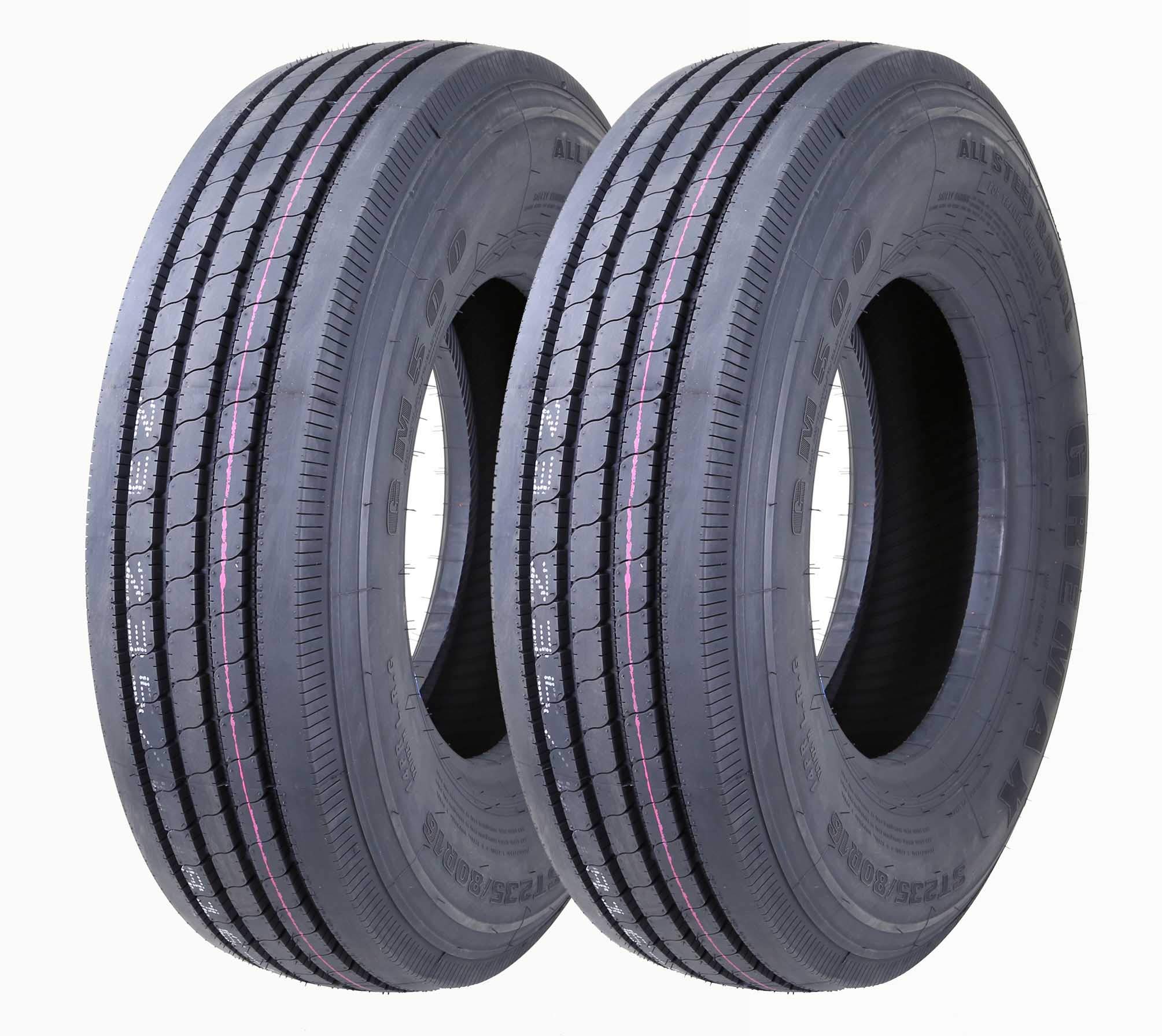 GREMAX Set of 2 All Steel ST235/80R16 14-Ply RV Trailer Tires - 235/80R16 Load Range G 129/125M - Heavy Duty for Campers, Travel Trailers & 5th Wheels