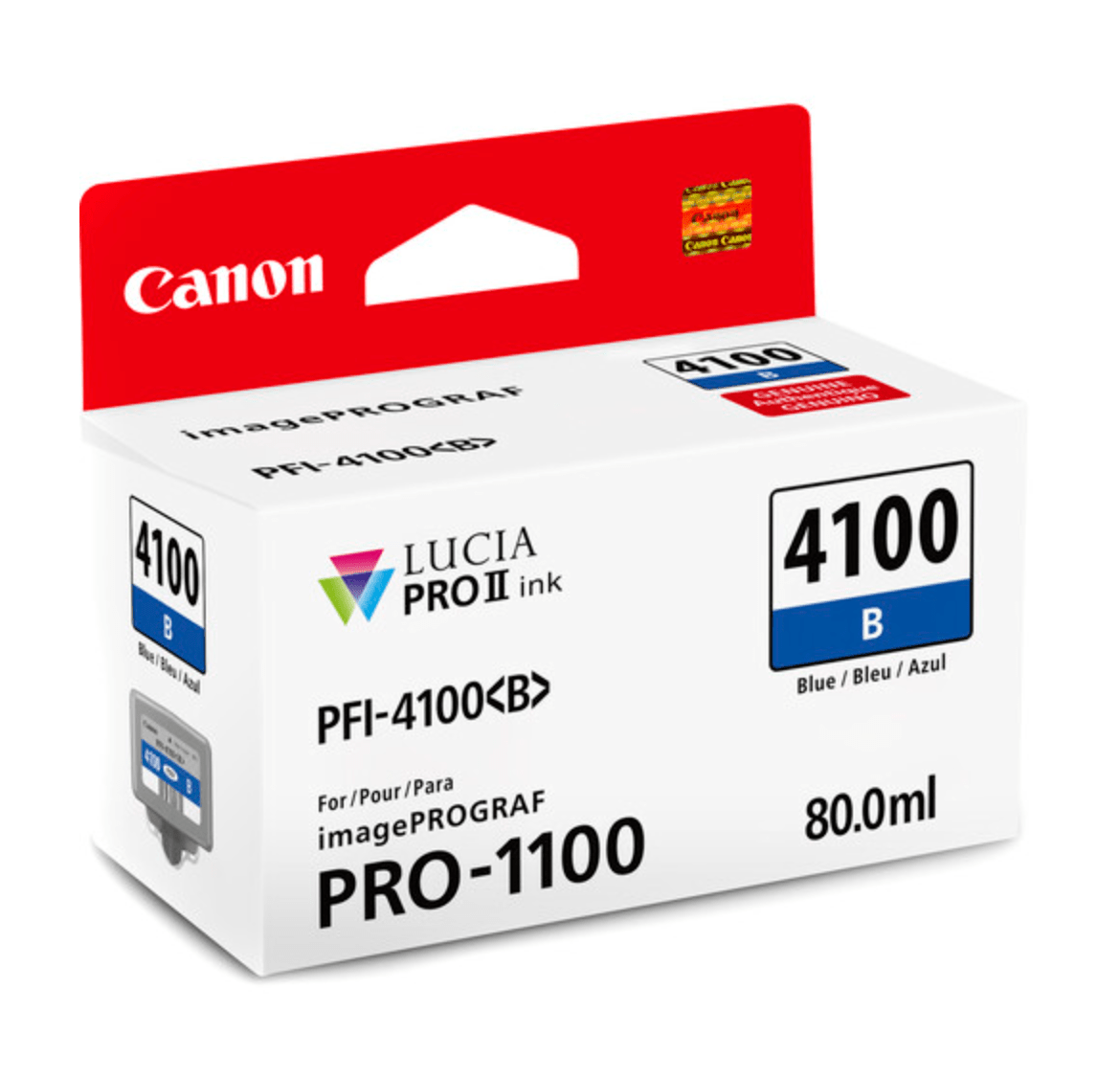 Canon PFI 4100 Blue Pigment Ink Tank (80mL) - High-Quality Printer Ink for Canon Printers | Perfect for Office Documents, Photo Printing & Creative Projects