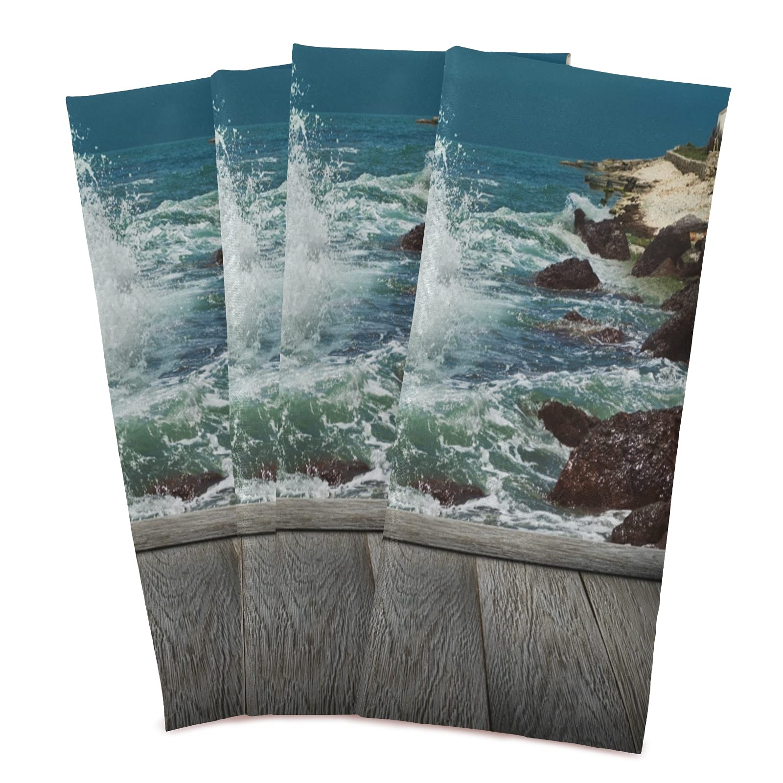 ALAZA Decorative Lighthouse & Wood Pier Kitchen Dish Towel - Soft, Absorbent 18x28 Inch Hand Towel for Cooking, Cleaning & Home Decor - Perfect for Farmhouse, Coastal & Rustic Kitchens
