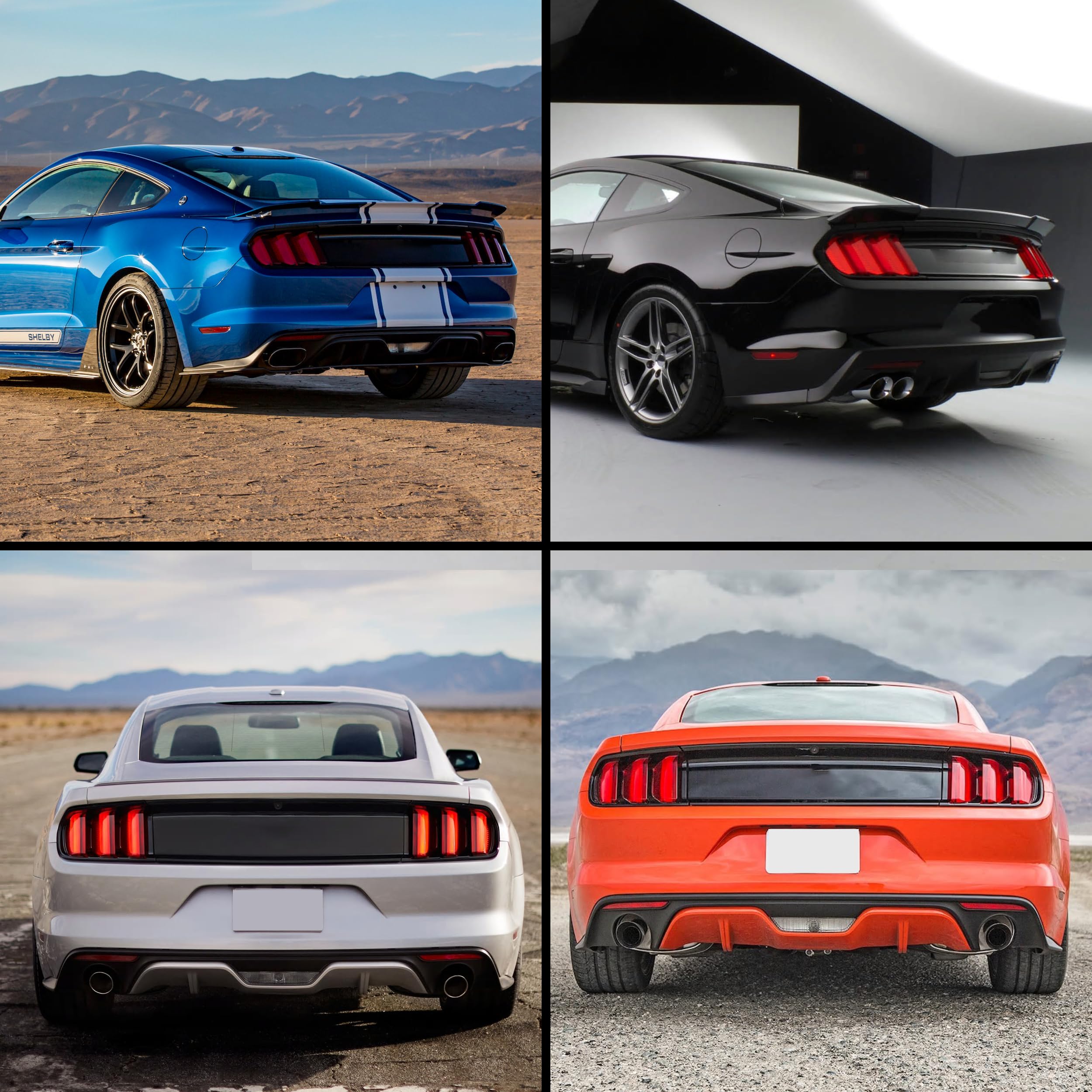 VLAND Smoked LED Tail Lights Assembly for Ford Mustang 2015-2020 - Sequential Turn Signals, 5 Lighting Modes, Plug & Play Installation - Upgrade Your Mustang's Rear Style for Night Driving & Car Shows