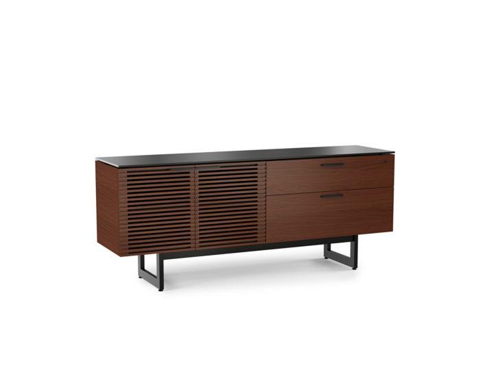 BDI Corridor 6529 Office & Storage Credenza in Chocolate Stained Walnut - Modern Home Office Furniture with File Storage & Cabinet Space for Workstations