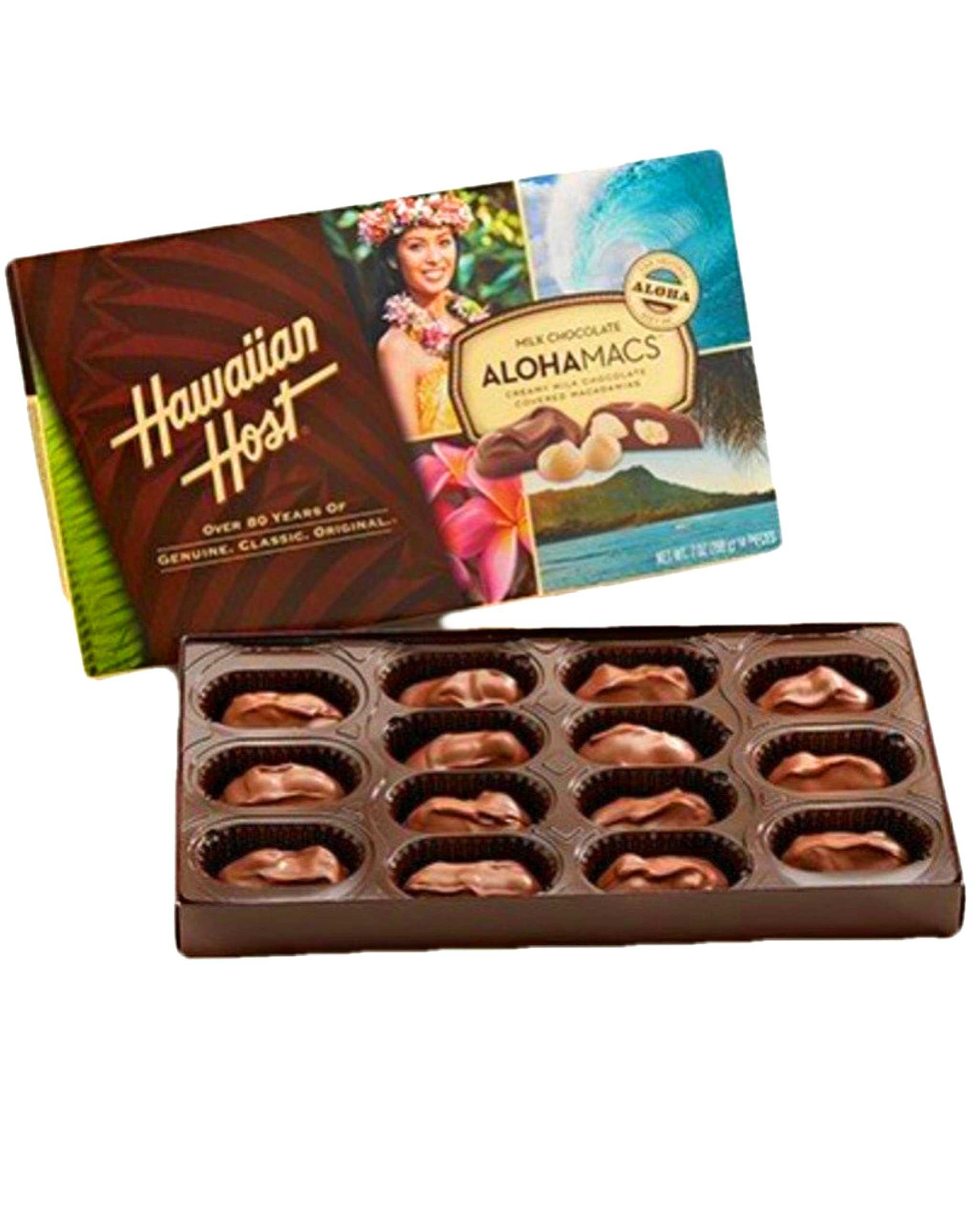 Hawaiian Host Alohamacs Original Milk Chocolate Covered Macadamia Nuts - 42oz (3-Pack) | Gourmet Hawaiian Gift, Party Snacks & Dessert Toppings