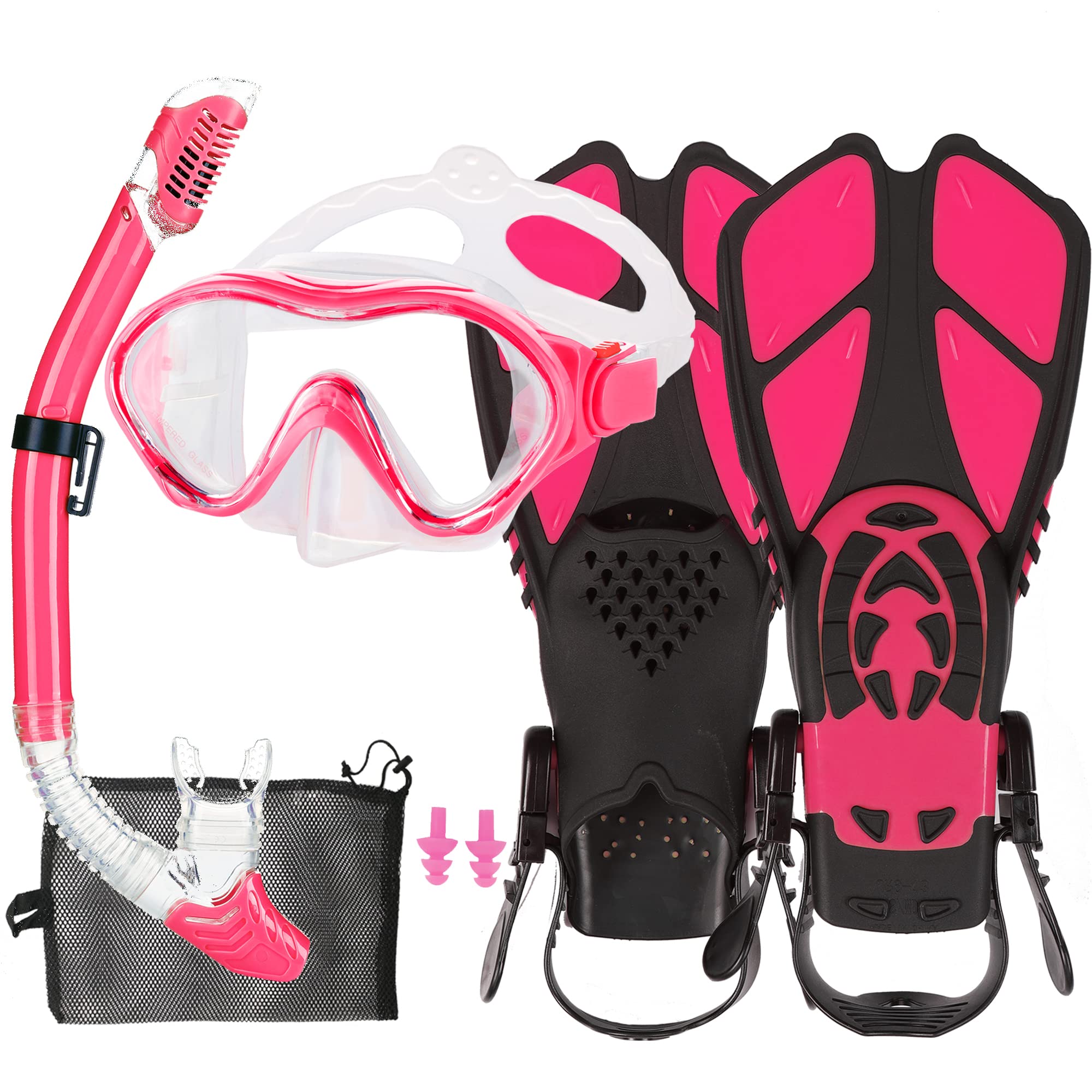 Kids Snorkel Set - Adjustable Diving Mask, Snorkel & Swim Fins with Anti-Fog Technology | Complete Snorkeling Gear for Children | Perfect for Pool, Beach & Ocean Adventures