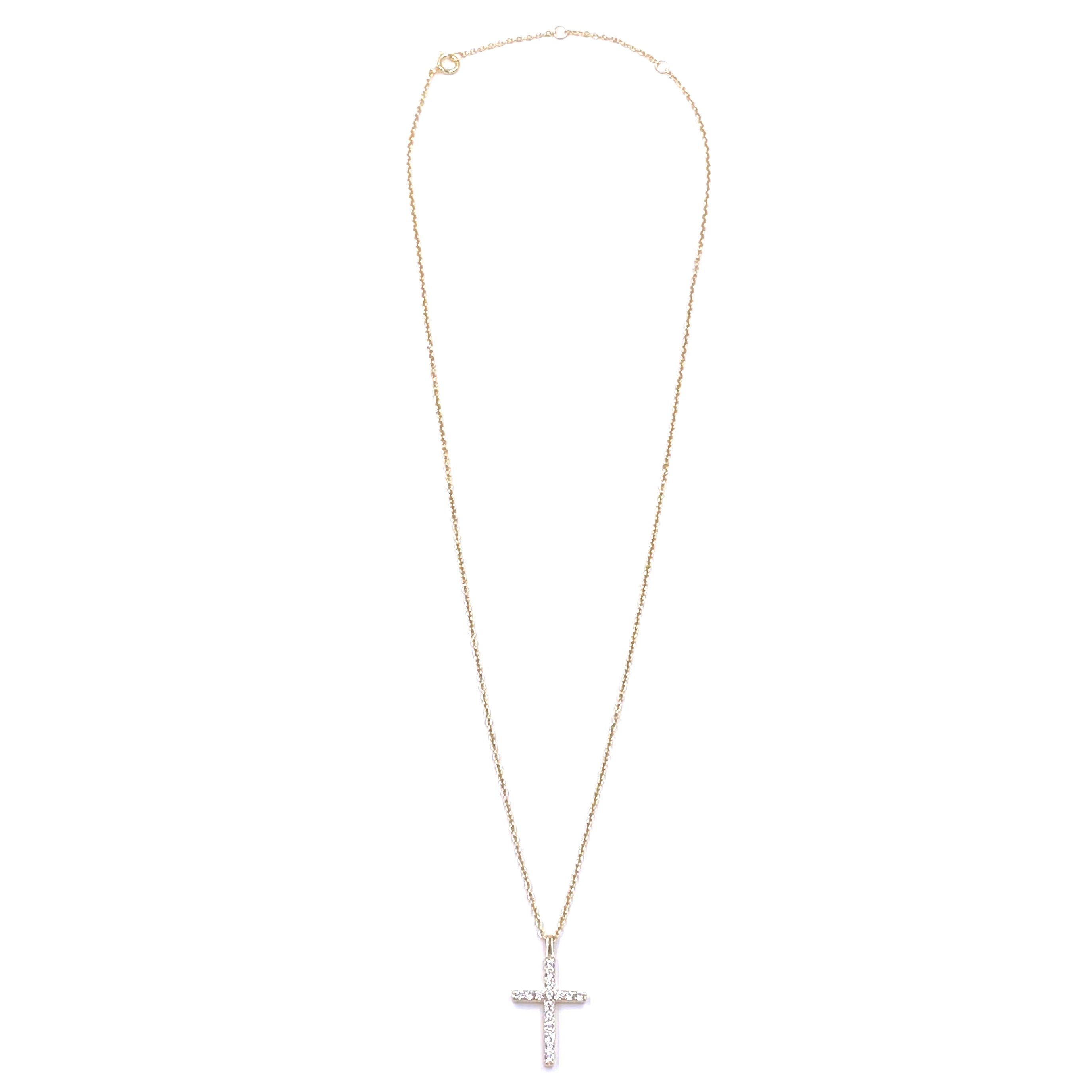 Ashley Gold Sterling Silver Gold Plated Floating CZ Cross Pendant Necklace for Women - Perfect for Everyday Wear, Gifts & Special Occasions
