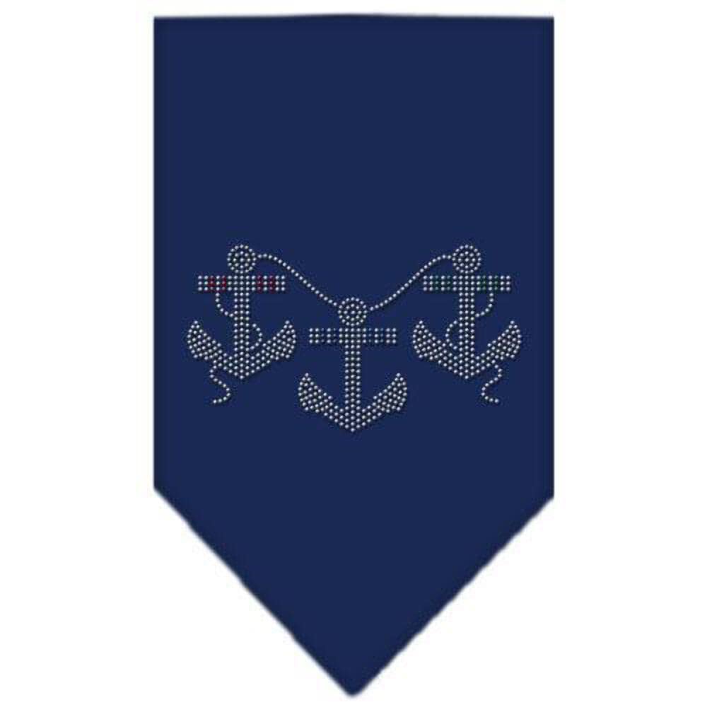 Sparkling Rhinestone Dog Bandana with Anchors Design - Red Small Pet Bandana for Dogs & Cats - Perfect for Holidays, Parties, and Daily Fashion Accessories