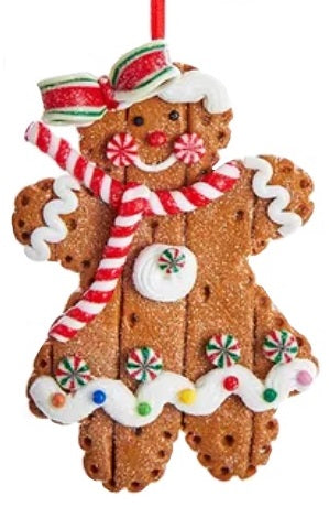 4-Piece Clay Dough Gingerbread Boy and Girl Ornaments Set - Handmade Christmas Tree Decorations for Holiday Home & Party Decor