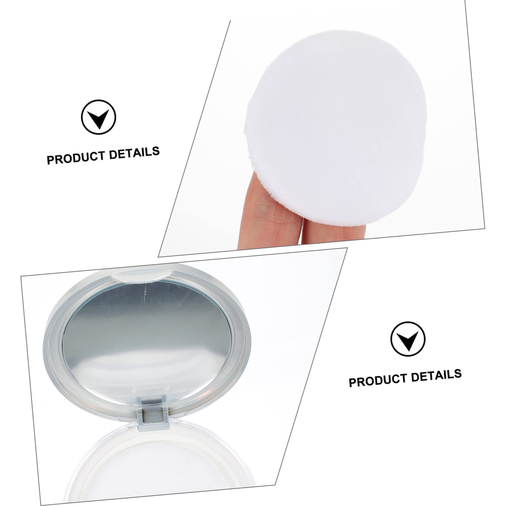 LALAFINA Loose Powder Puff Box with Mirror - Portable Anti-Leakage Makeup Powder Container (2 Sets) - Perfect for Travel & Everyday Touch-Ups