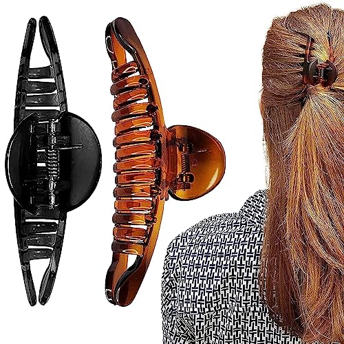 KENDRICK Large Butterfly Hair Claw Clips for Women - 3 Pack Big Jelly Hair Clips for Long Thick Hair, Girls Hair Accessories (Straight Rectangle Style) - Perfect for Updos, Ponytails & Everyday Hairstyles