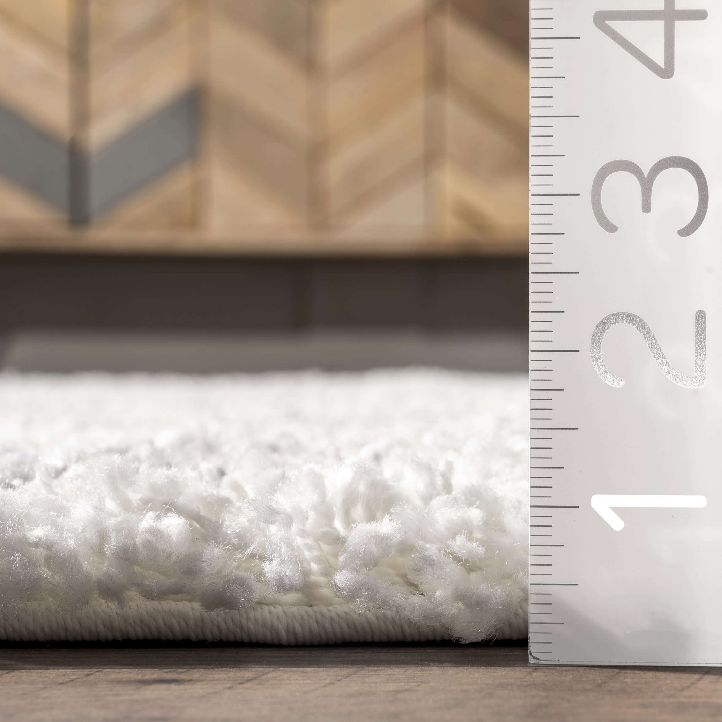 Double Diamond Shag Rug - Soft Plush White Area Rug for Living Room, Bedroom & Nursery | Cozy Home Decor