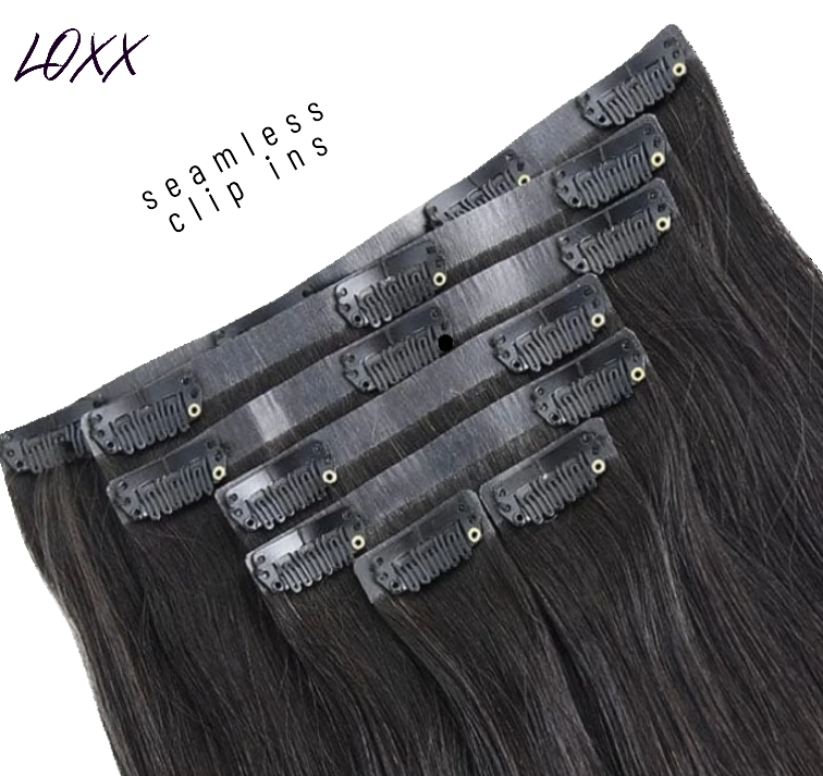 UPGRADED Seamless Clip-In Hair Extensions - Unprocessed Natural Black #1B Color - 100% Human Hair - Perfect for Daily Wear, Parties & Special Occasions