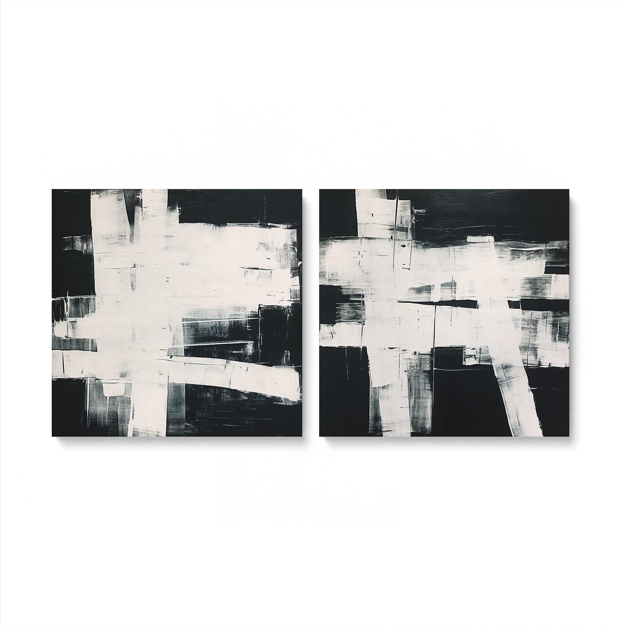 Eclipsed Onyx Tangle Wall Art - Set of 2 Canvas Prints for Modern Home & Office Decor | Perfect for Living Room, Bedroom or Workspace