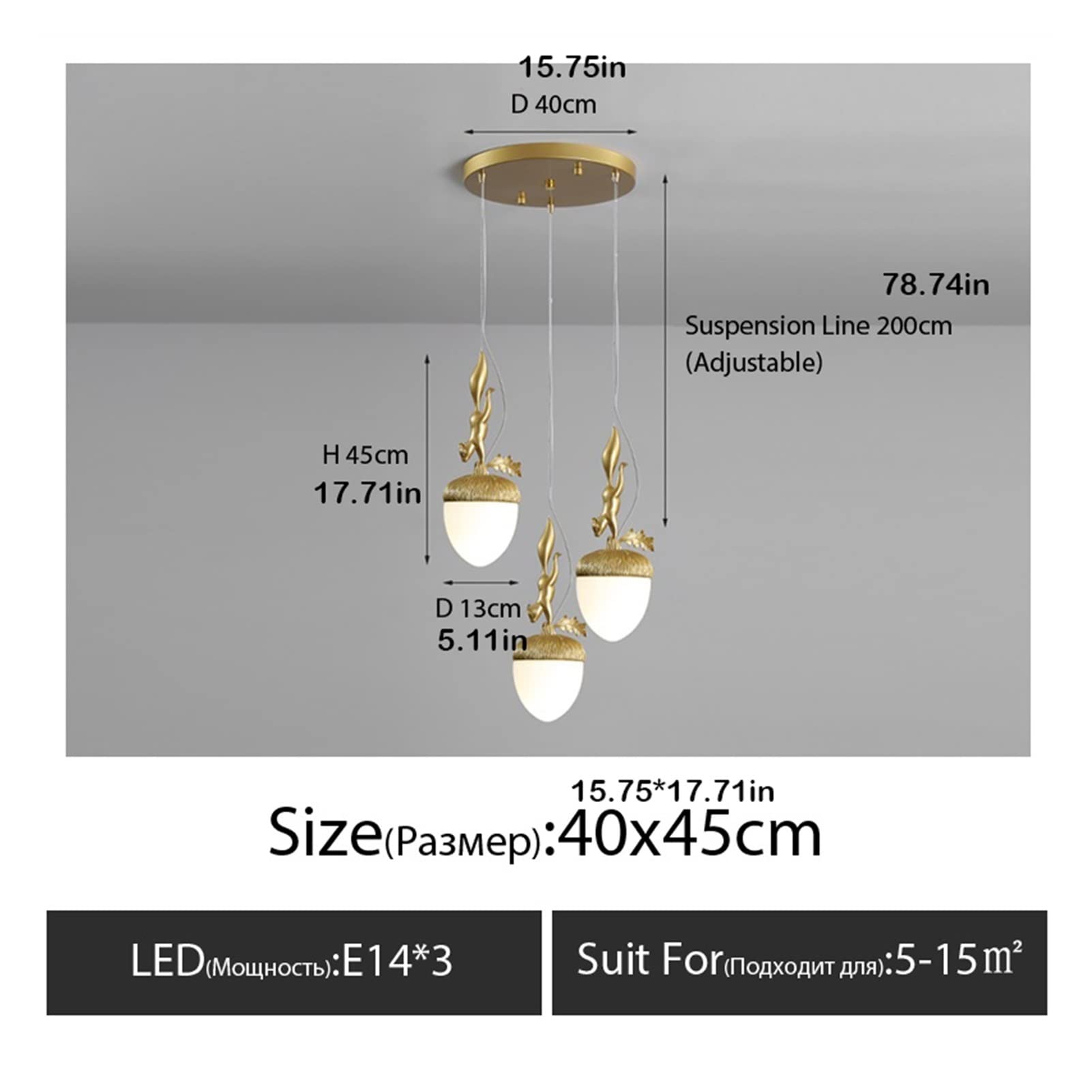 Crystal Chandelier Pendant Ceiling Lamp - Modern Pinecone Squirrel Design for Bedroom, Restaurant & Pub Lighting | Elegant Home Decor & Table Lamp for Bedside, Dining & Living Room