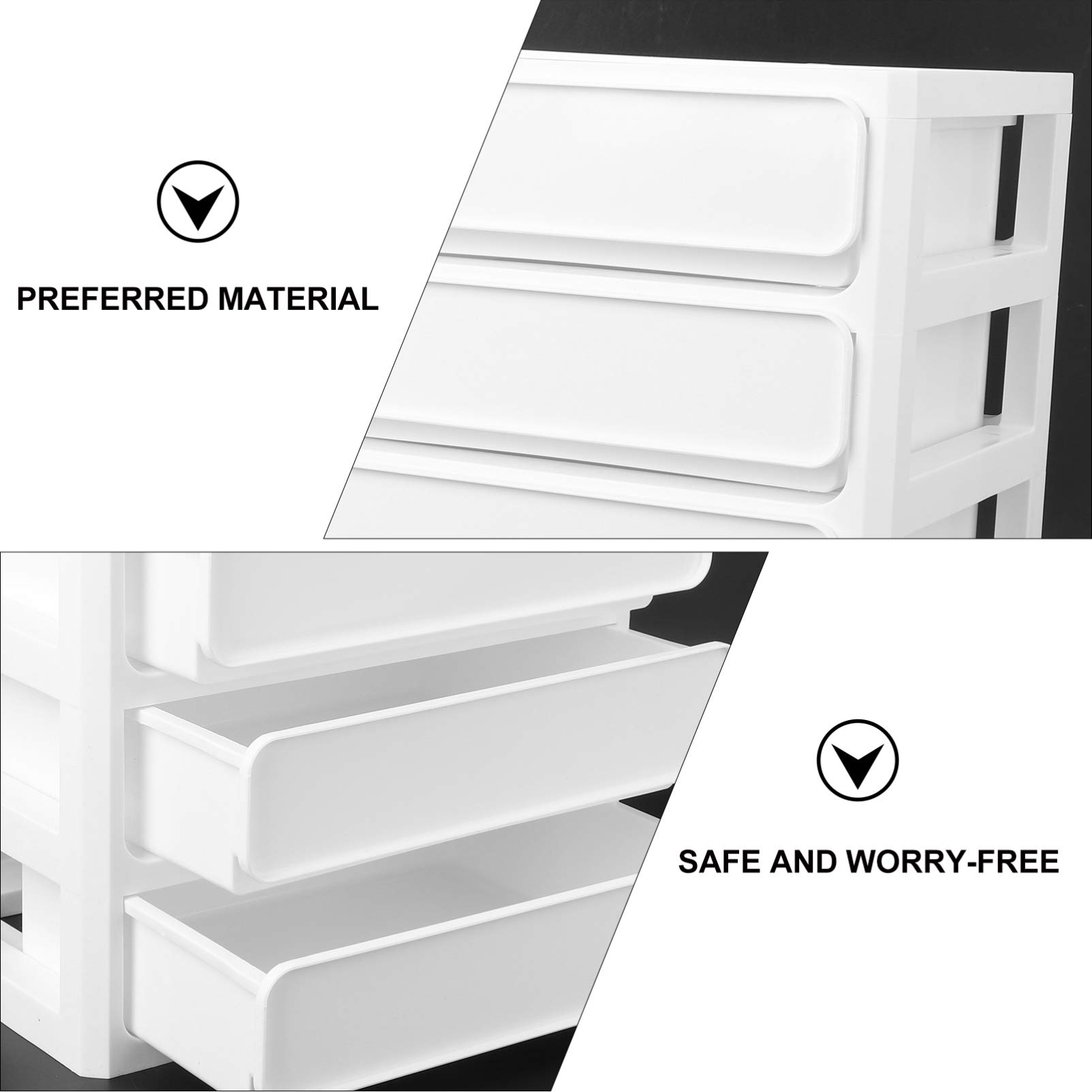 Cabilock 4 Drawer Makeup Organizer - Plastic Vanity Cabinet with 4 Layers, Jewelry & Cosmetic Storage Box for Bedroom, Bathroom & Home Office - Perfect for Organizing Makeup, Accessories & Small Items