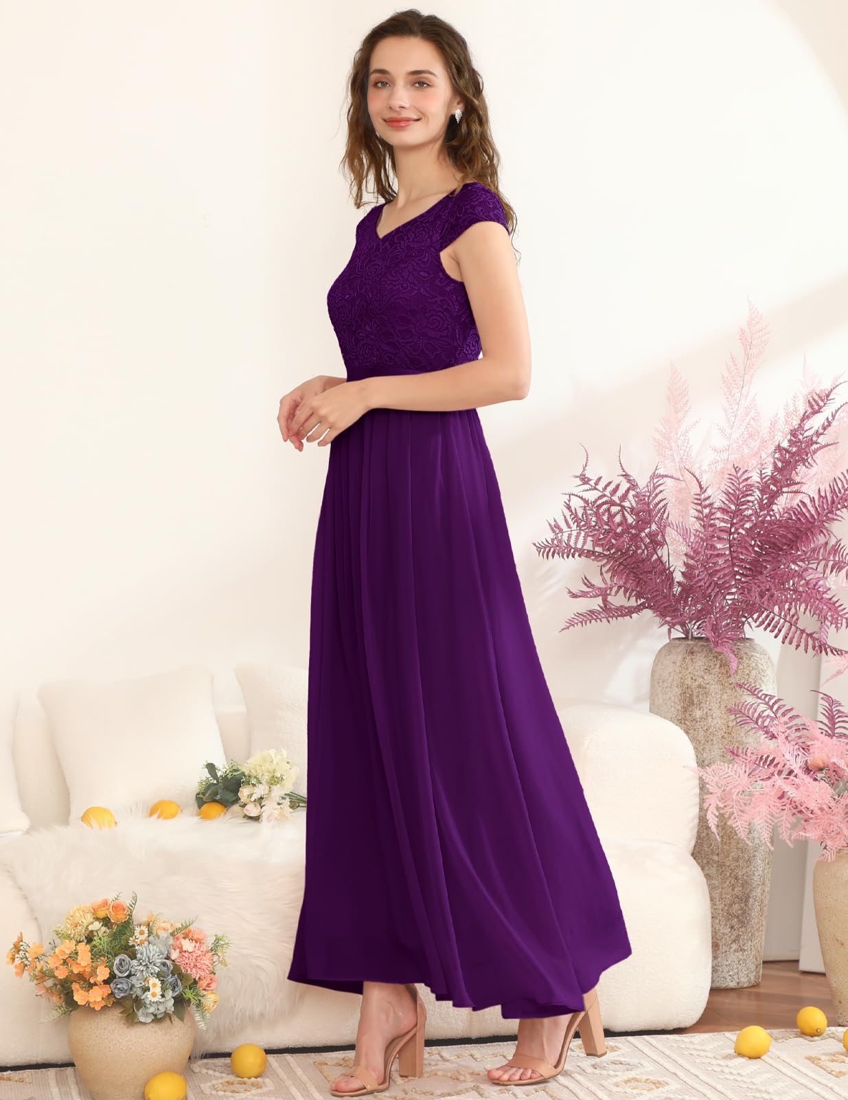 Elegant Long Formal Dresses for Women 2024 | Wedding Guest & Bridesmaid Gowns | V-Neck Evening Party Dresses for Homecoming, Beach Events & Fall Occasions