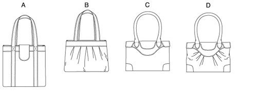 Vogue Patterns V8609 Fashionable Tote Bags for Women - One Size - Perfect for Work, Shopping & Travel Accessories