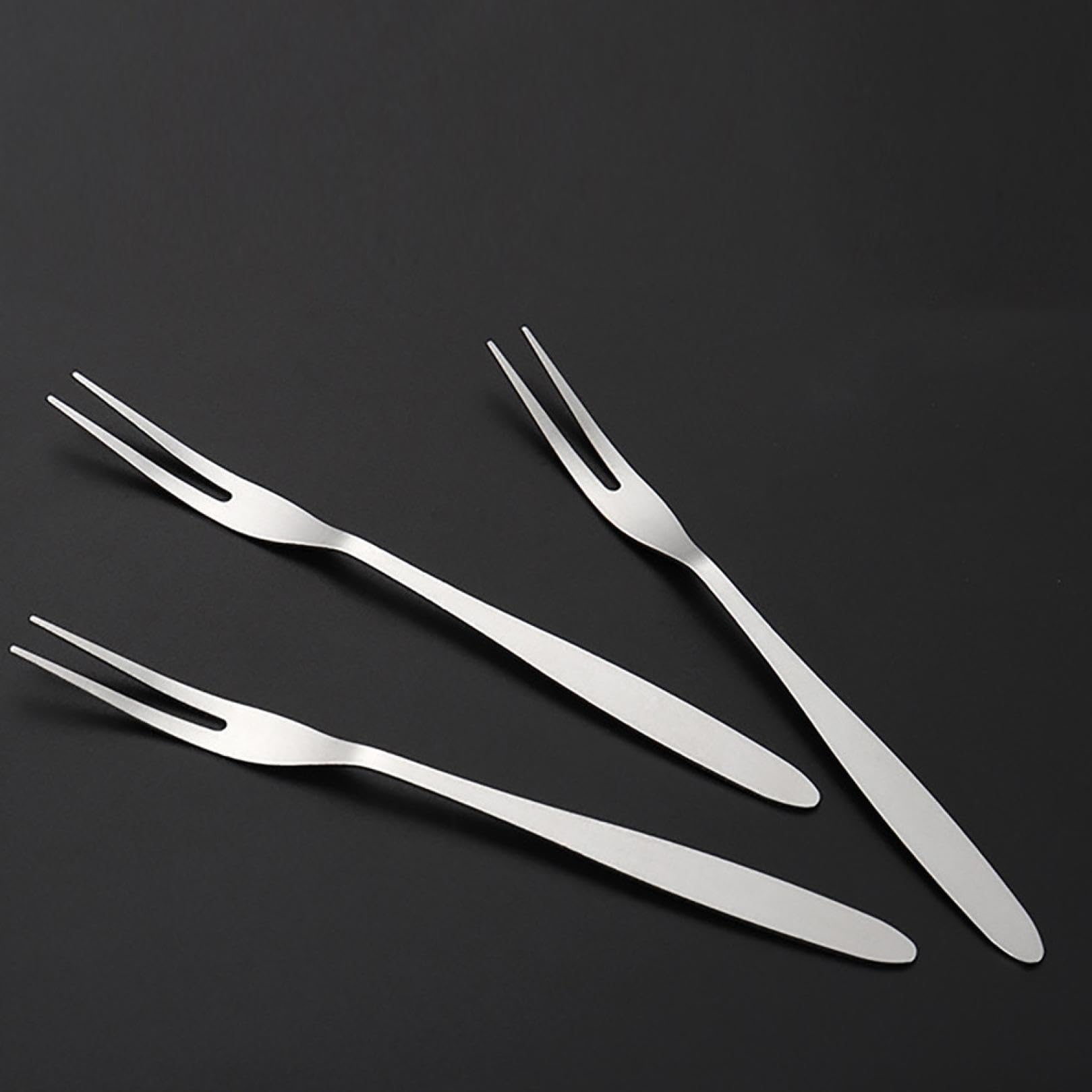 12-Piece Stainless Steel Dessert Forks Set - 5 Inch Small Appetizer Forks with 2 Tines - Perfect for Parties, Travel, Restaurants & Home Use (Silver)