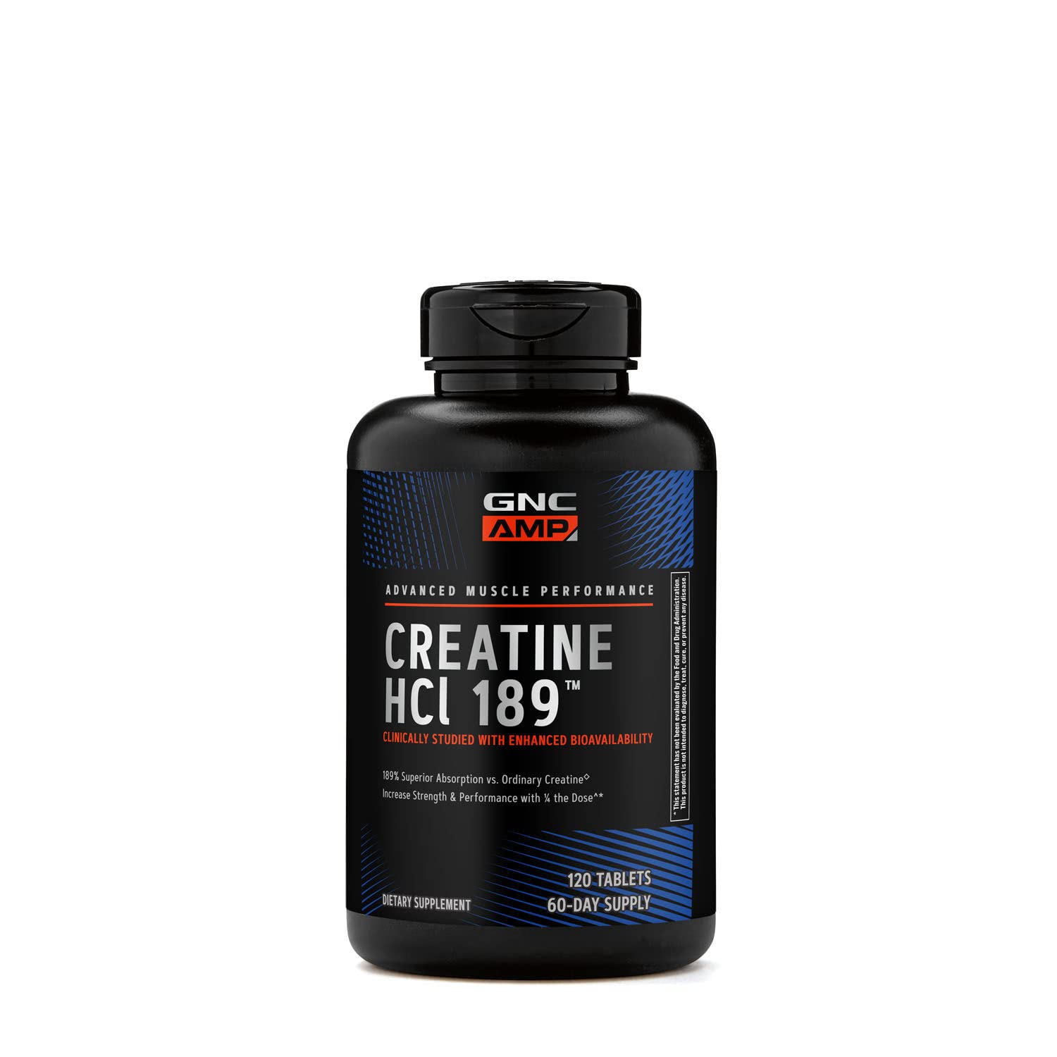 GNC AMP Creatine HCl Pills 120 Count - Muscle Building & Recovery Supplement for Athletes | Fast Absorbing Creatine Monohydrate Powder Alternative | Gluten Free Formula for Energy & Performance | Pre-Workout & Post-Workout Use