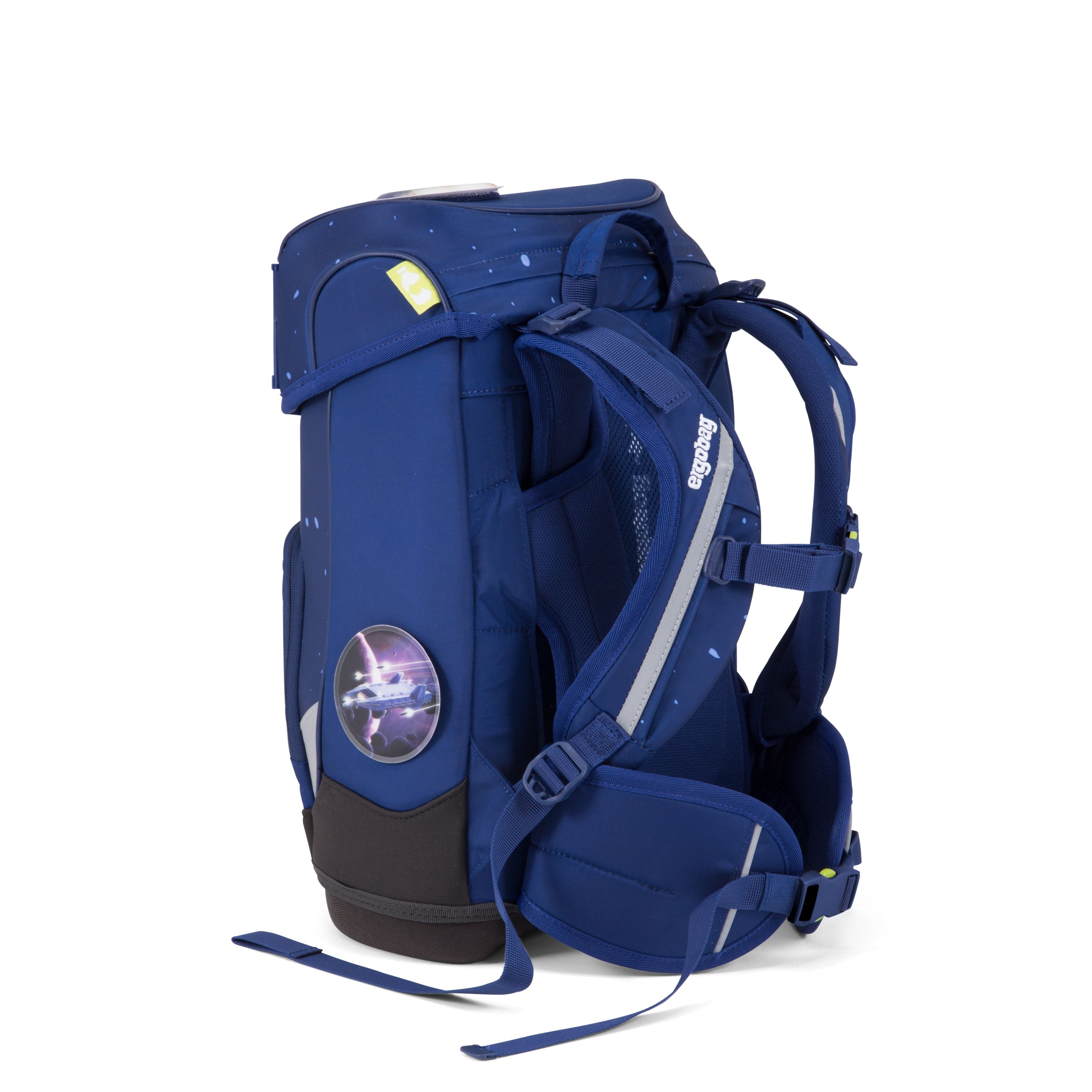 Ergobag Cubo Slim Backpack for Kids - Blue Sparkles Design | Lightweight & Durable School Bag for Boys & Girls | Perfect for School, Travel & Outdoor Adventures