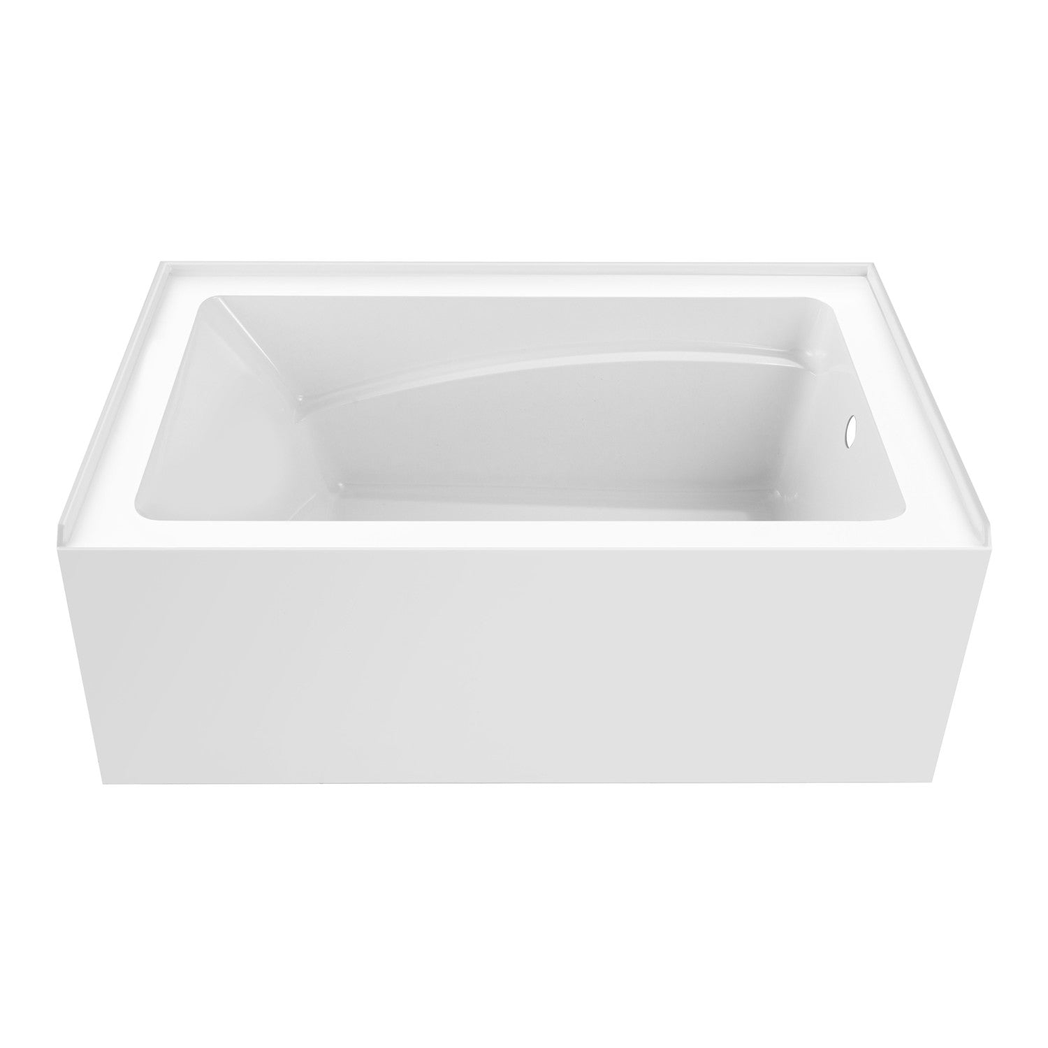 Aqua Eden 54 Inch Acrylic Rectangular 3-Wall Alcove Bathtub - Right Hand Drain, Glossy White | Perfect for Small Bathrooms & Modern Home Renovations