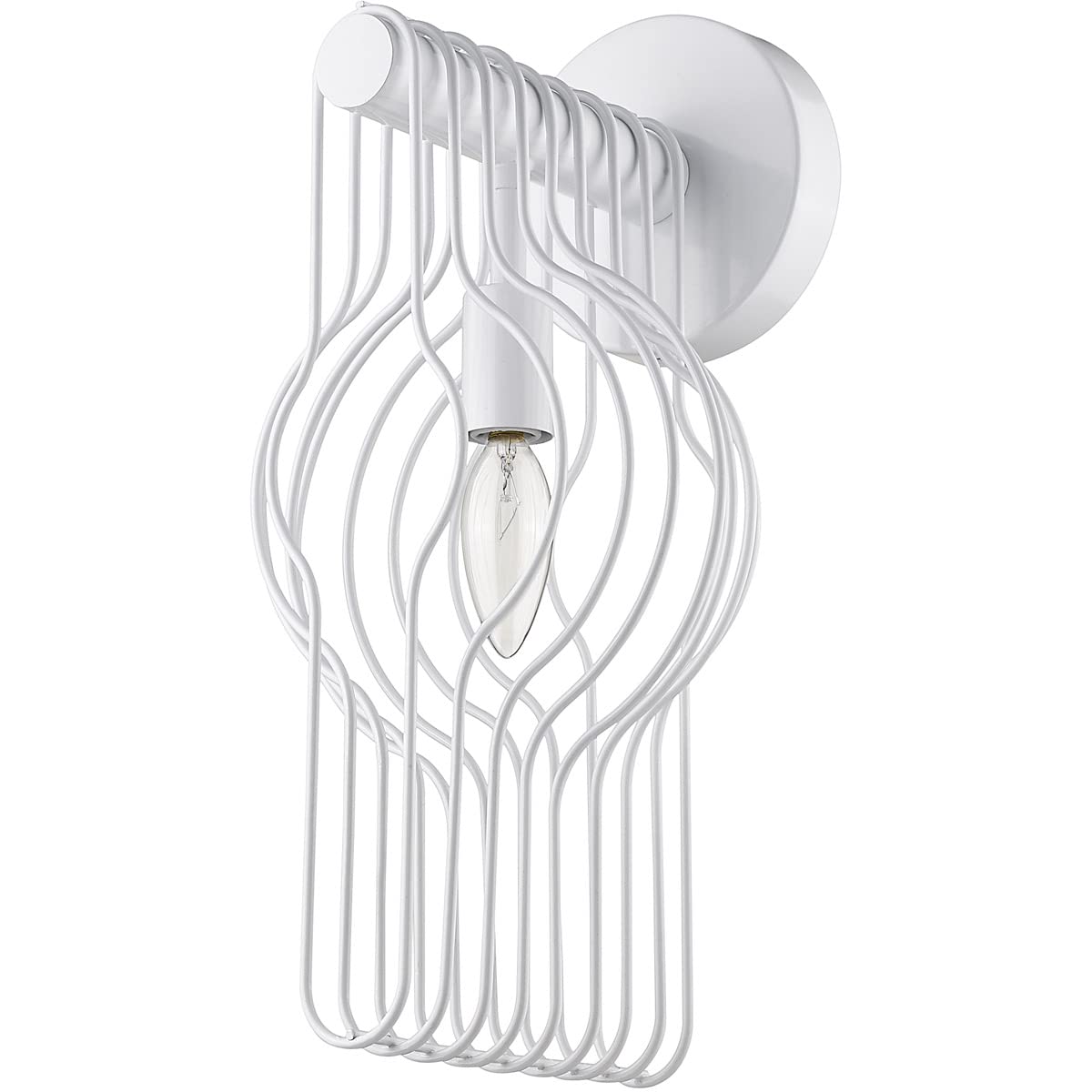 Z-Lite 801-1S-WH Single Light Wall Sconce in White - Modern Indoor Lighting Fixture for Bedroom, Hallway & Living Room Decor