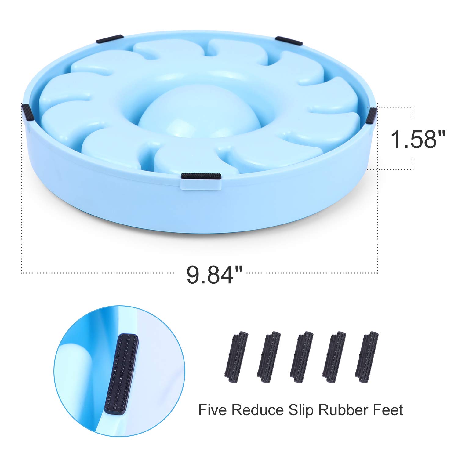 JASGOOD Slow Feeder Dog Bowl for Large Dogs - Anti-Gulping Pet Food Dish to Prevent Bloat & Aid Digestion - Perfect for Fast Eaters, Mealtime Enrichment, and Portion Control
