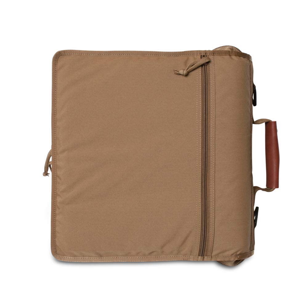 Tactical 3-Ring Binder Cover System - Zippered Notebook Organizer with Leather Handle | Fits 3” to 4” Binders | Durable Coyote Brown Field Notebook for Military, Office & Outdoor Use