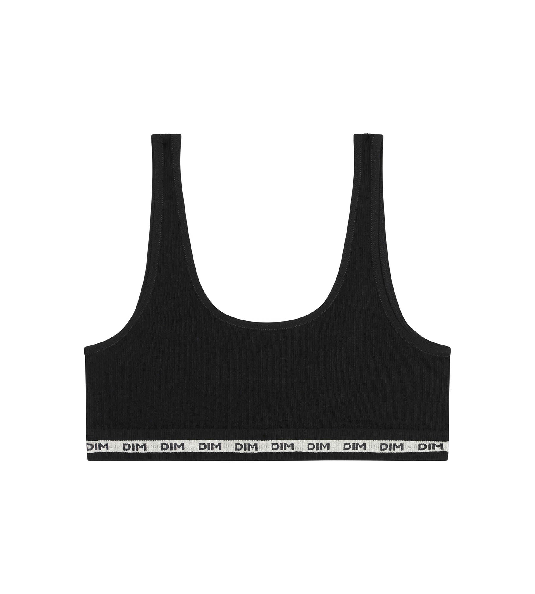 Black Ribbed Cotton Bra for Girls - Dim Icons Collection | Comfortable Everyday Wear for School, Sports & Play