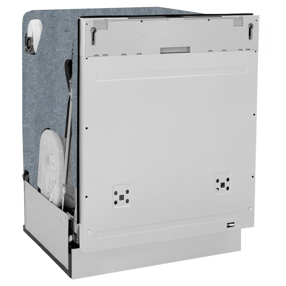 ZLINE Autograph Edition 24 Inch Monument Series 3rd Rack Tall Tub Dishwasher - Custom Panel Ready with Polished Gold Handle, Ultra Quiet 45dBa (DWMTZ 24 G) - Perfect for Modern Kitchens and Open Concept Homes