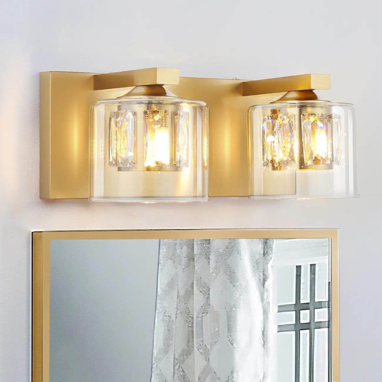 Kolt Chrome Modern 2-Light Bathroom Vanity Light Fixture - Perfect for Bathroom Makeovers & Spa-Like Ambience