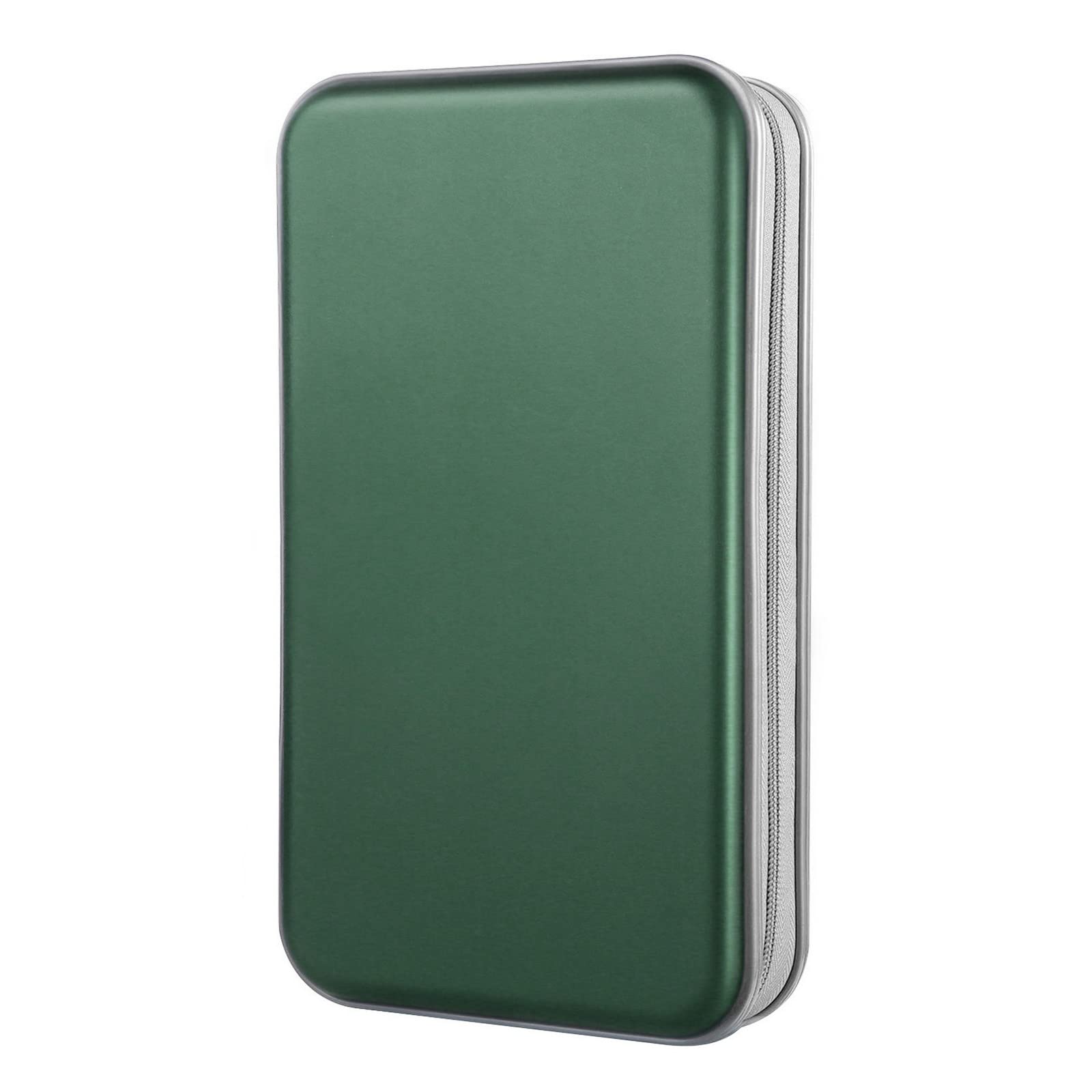 Bivisen 96 Capacity CD DVD Case Holder - Dark Green Storage Binder Organizer for Car, Home & Travel | Portable CD/DVD Wallet Book for Music, Movies & Data Discs | Perfect for Road Trips, Office & Media Collections