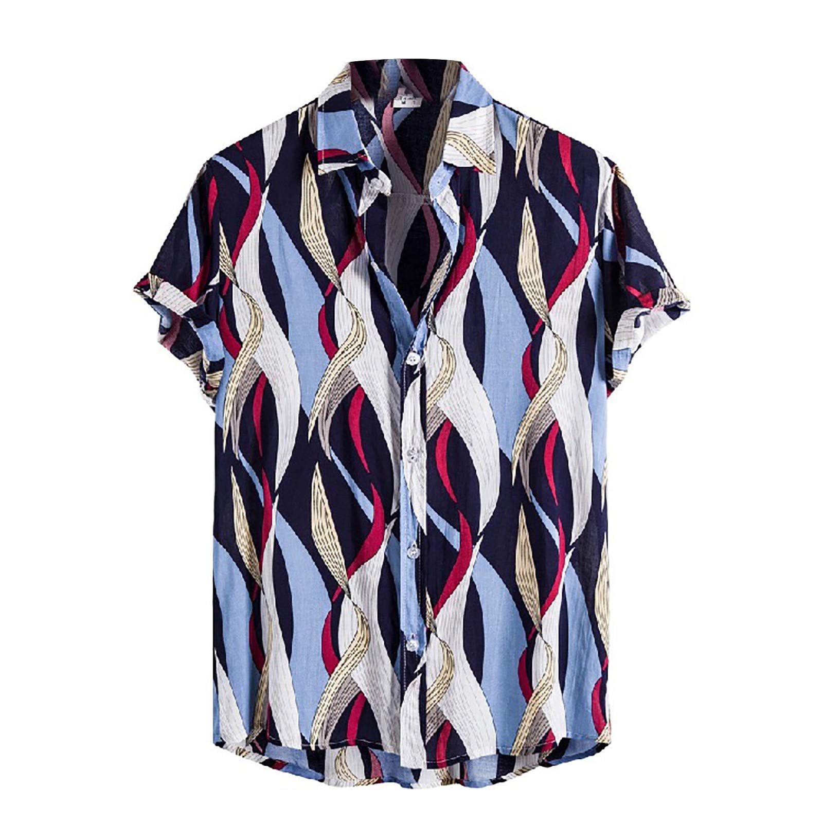 Men's Floral Print Turtleneck Sleeve Shirt - Hawaiian Beach Short Cardigan & Graphic T-Shirt for Casual Wear, Summer Vacation, and Tropical Outfits