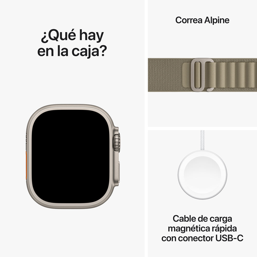 Apple Watch Ultra 2 GPS + Cellular 49mm Titanium Case with Olive Green Alpine Band - Perfect for Outdoor Adventures, Fitness Tracking & Everyday Wear