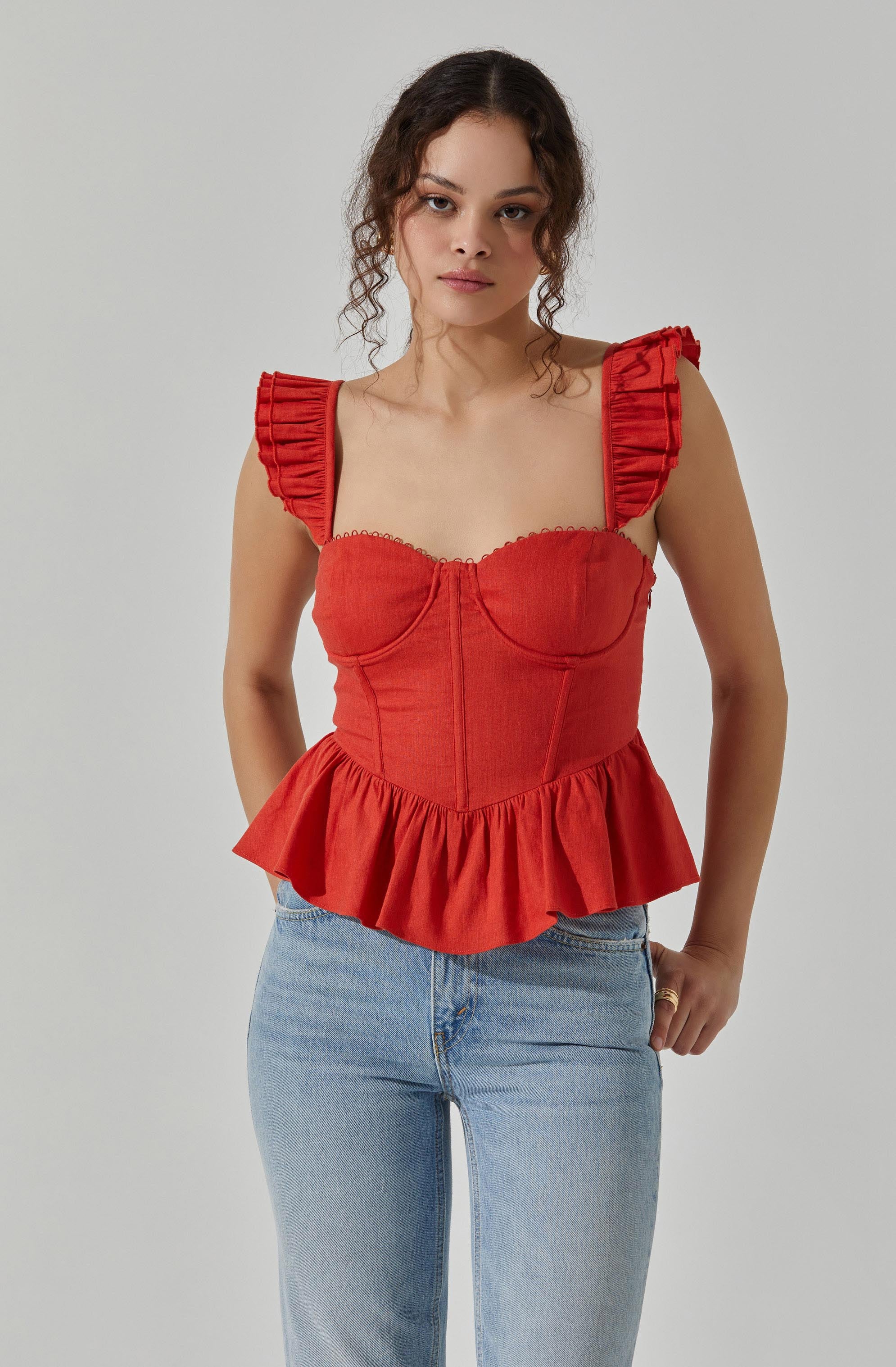Baylin Peplum Top for Women - Flattering Ruffle Blouse, Casual & Party Wear, Perfect for Office, Date Night & Special Occasions