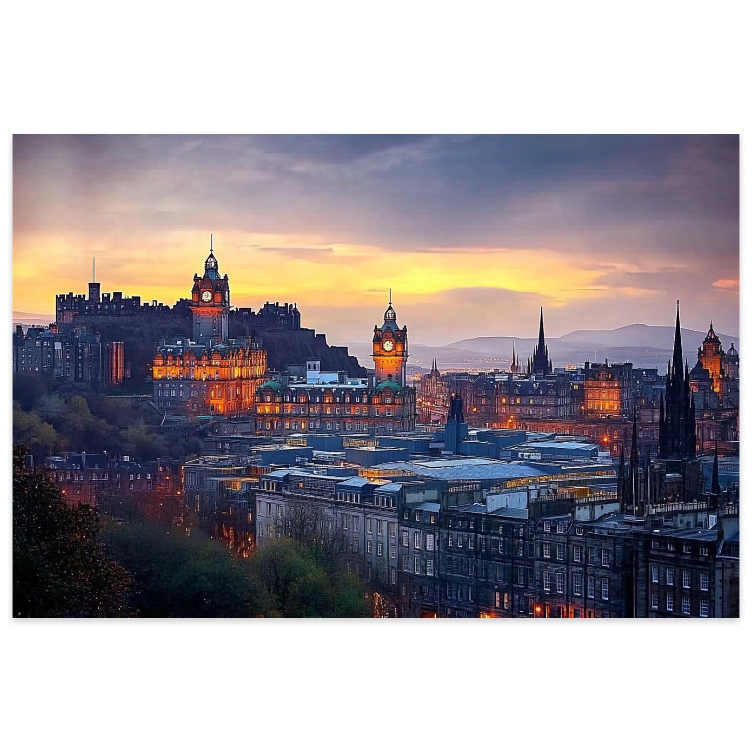 500-Piece Wooden Jigsaw Puzzle - Stunning City Skyline at Sunset - Family & Adult Puzzle Game - Educational Toy & Home Decor - Perfect for Relaxation, Brain Training & Living Room Decor