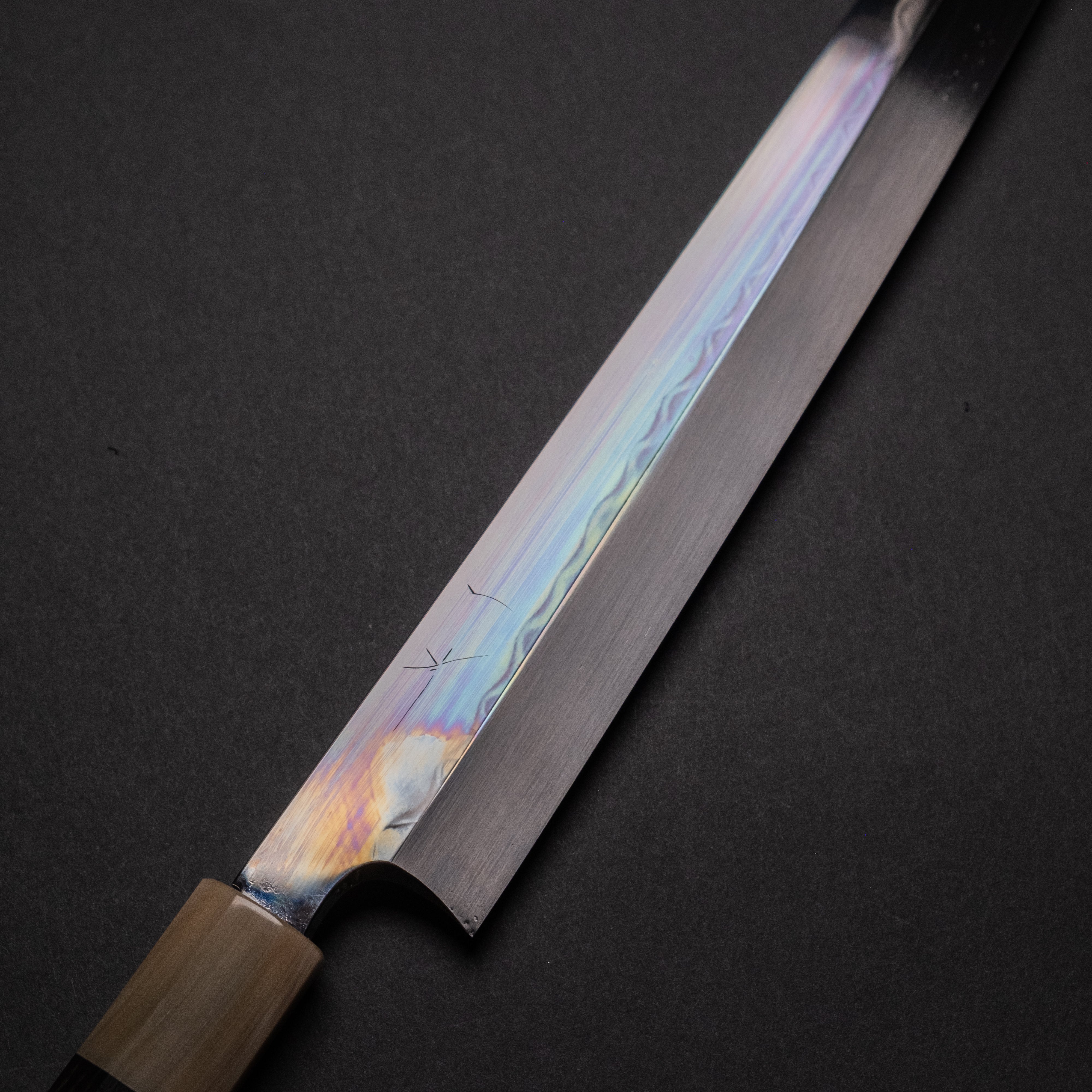 Hitohira Togashi White #1 Mizu Honyaki Yanagi Sakimaru 330mm Japanese Chef Knife with Taihei Ebony Handle & Saya - Perfect for Sushi, Sashimi and Precision Cutting