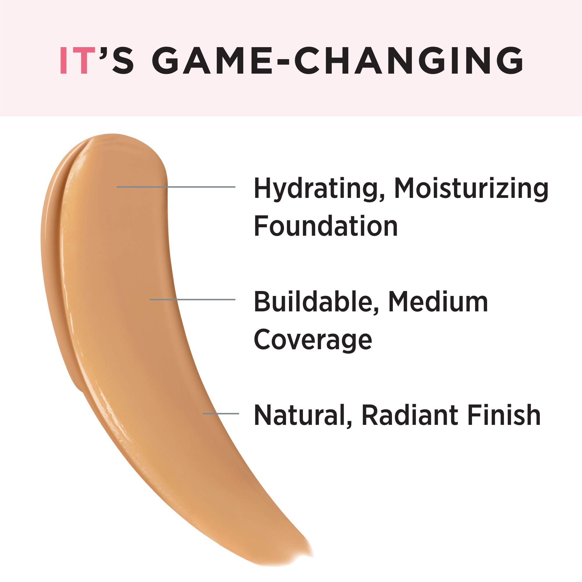 IT Cosmetics Your Skin But Better Foundation + Skincare - Hydrating Medium Buildable Coverage Foundation with Hyaluronic Acid - Minimizes Pores & Imperfections for Natural Radiant Finish - 1.0 fl oz - Perfect for Daily Wear, Special Occasions and Flawless Makeup Looks