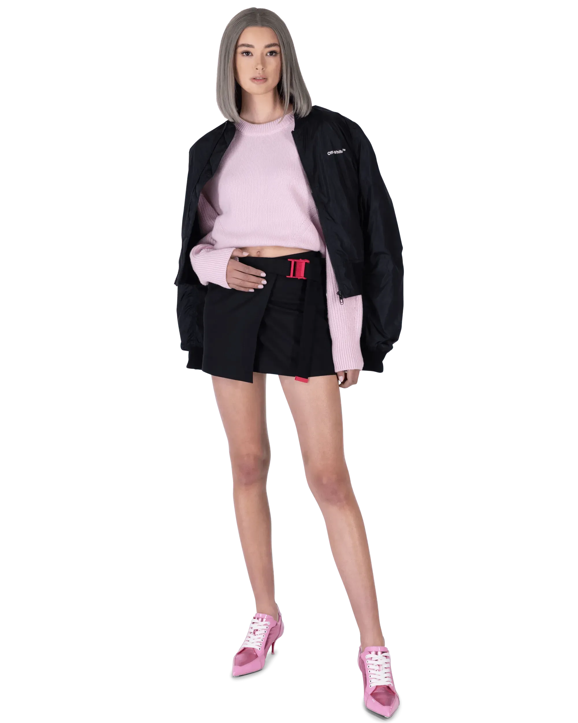 Asymmetric Belted Mini Skirt for Women - High Waist Stretchy Bodycon Skirt with Adjustable Belt - Perfect for Night Out, Party, and Casual Wear