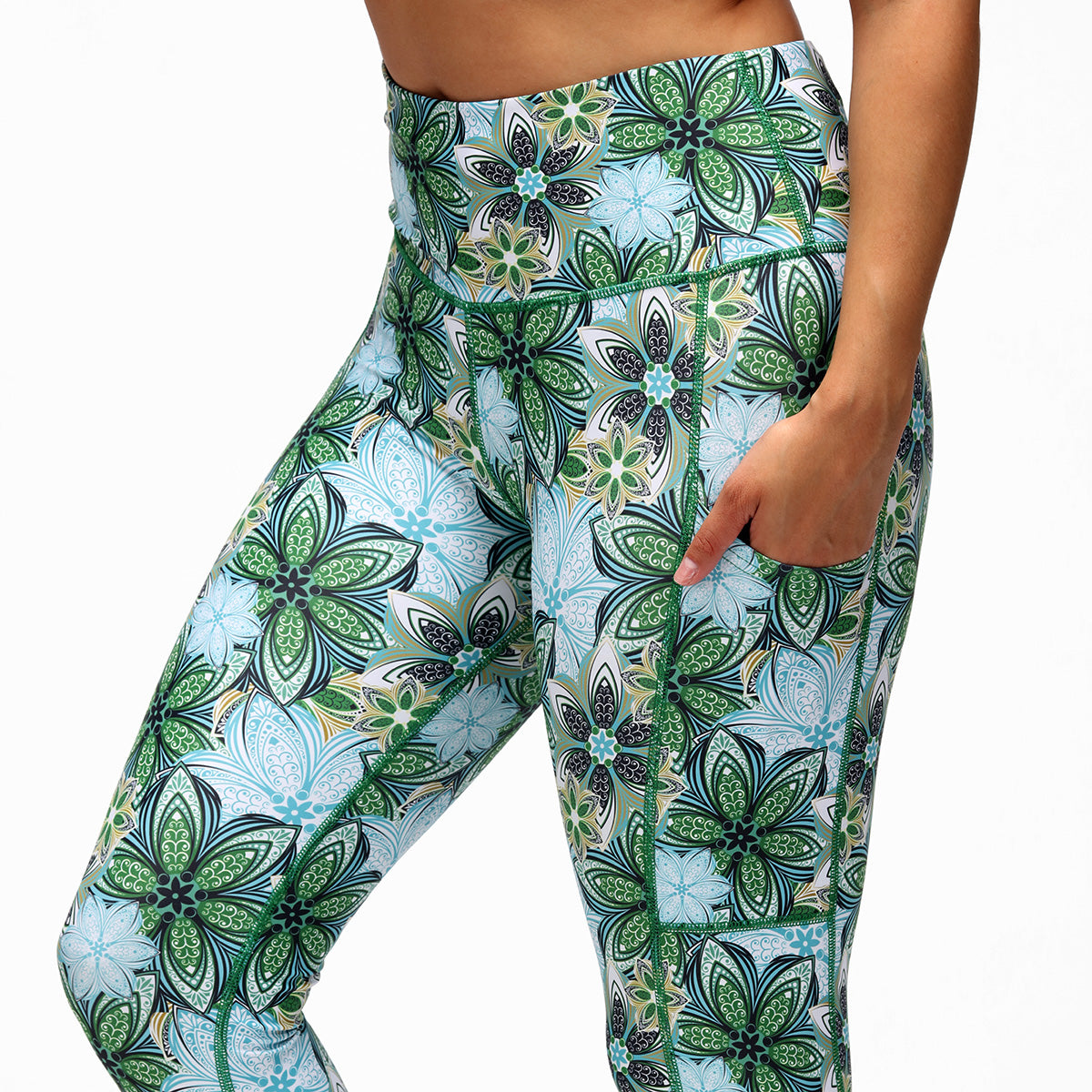 Mandala Capri Pants - Boho Yoga Pants for Women, Comfortable Stretchy Lounge Pants for Meditation, Travel & Beach