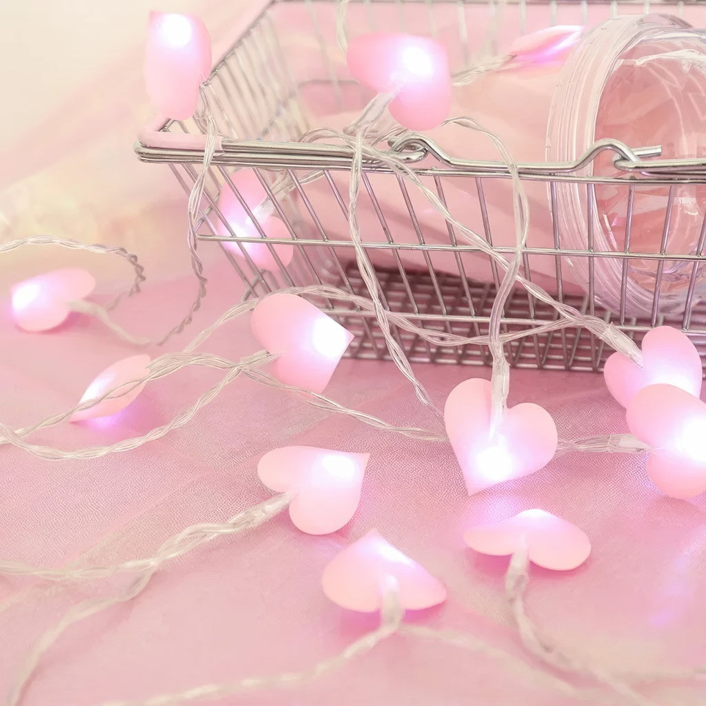 Mini LED Fairy Lights with 20 Warm White Hearts - Perfect for Bedroom, Wedding, Party, and Home Decor