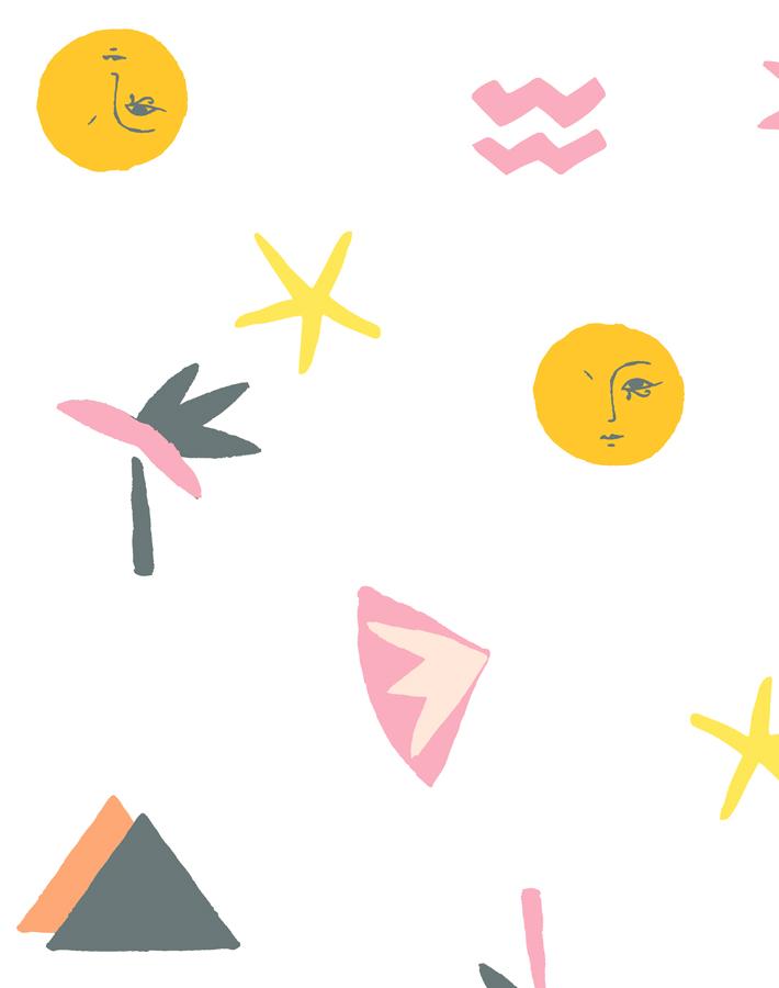 Egyptian Icons Wallpaper by Tea Collection - Bubblegum Pink Peel & Stick Wallpaper for Kids Room, Nursery Decor, DIY Home Improvement