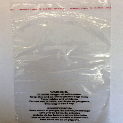 11x14 Inch 1.5 Mil Self-Seal Suffocation Warning Bags - Pack of 100 Resealable Plastic Storage Bags for Shipping, Organizing & Food Preservation | The Boxery