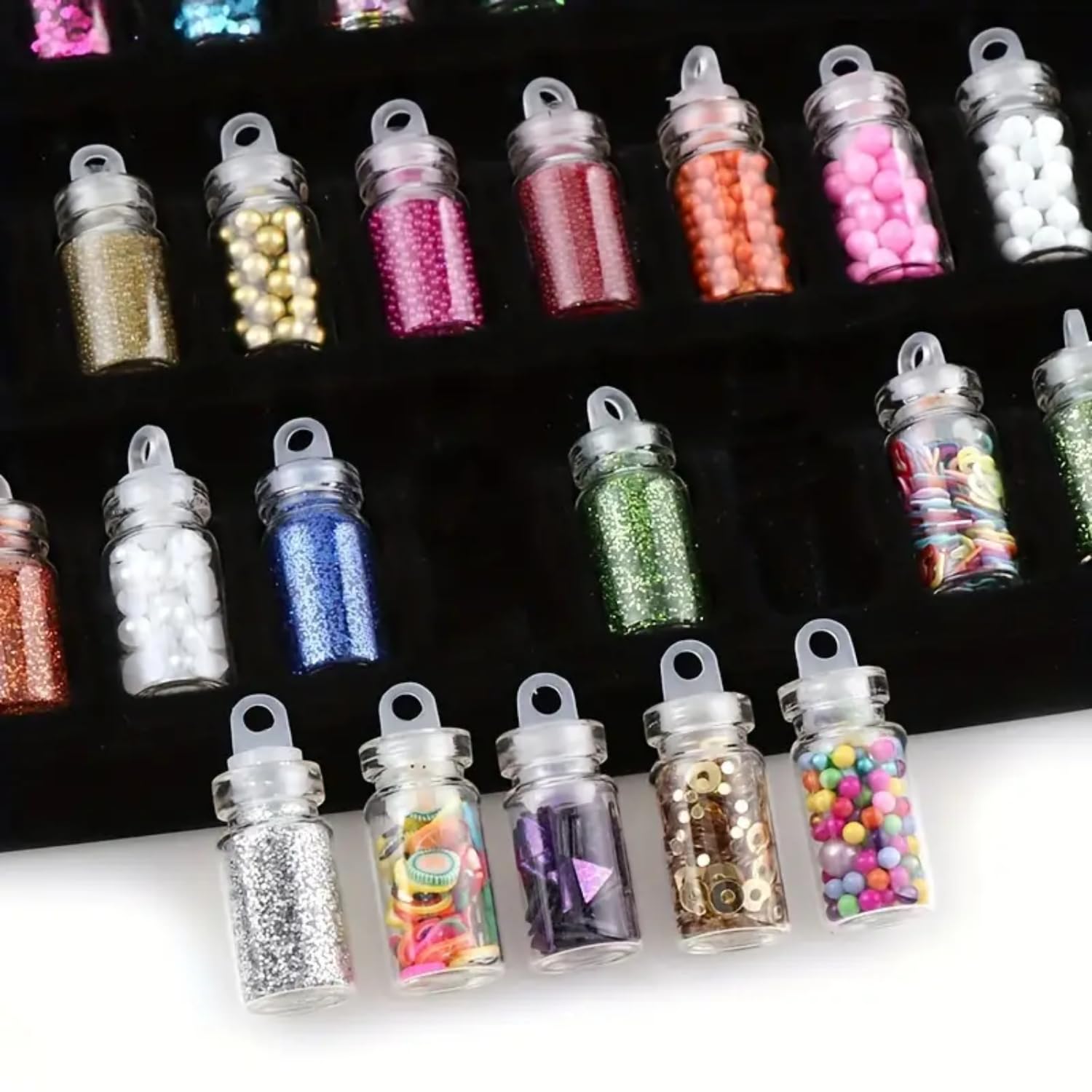 Royalkart 3D Nail Art Decoration Set - 48 Mini Bottles Nail Glitter Powder Kit for DIY Manicure, Nail Polish, Acrylic Nails & Professional Salon Use